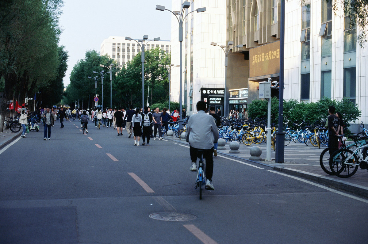 Cyclists on Jilin University’s campus in Changchun.